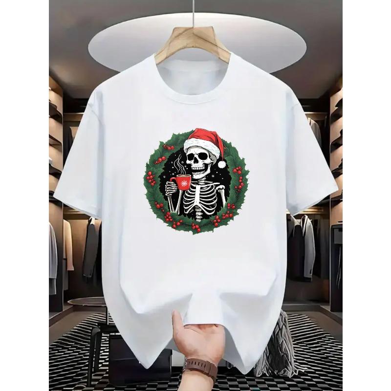 Christmas Skeleton T-Shirt Featuring a White Santa Skull with a Floral Wreath Print, Perfect for Festive Parties And Casual Wear S белый
Christmas Skeleton T-Shirt Featuring a White Santa Skull with a Floral Wreath Print, Perfect for Festive Parties And Casual Wear S белый