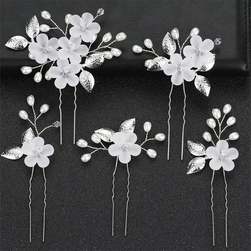 5pcs/set Elegant Flower Pearl Bridal Hair Accessories Frosted Handmade Bride Hair Combs Chinese Style Retro Hair Fork срібний
5pcs/set Elegant Flower Pearl Bridal Hair Accessories Frosted Handmade Bride Hair Combs Chinese Style Retro Hair Fork срібний