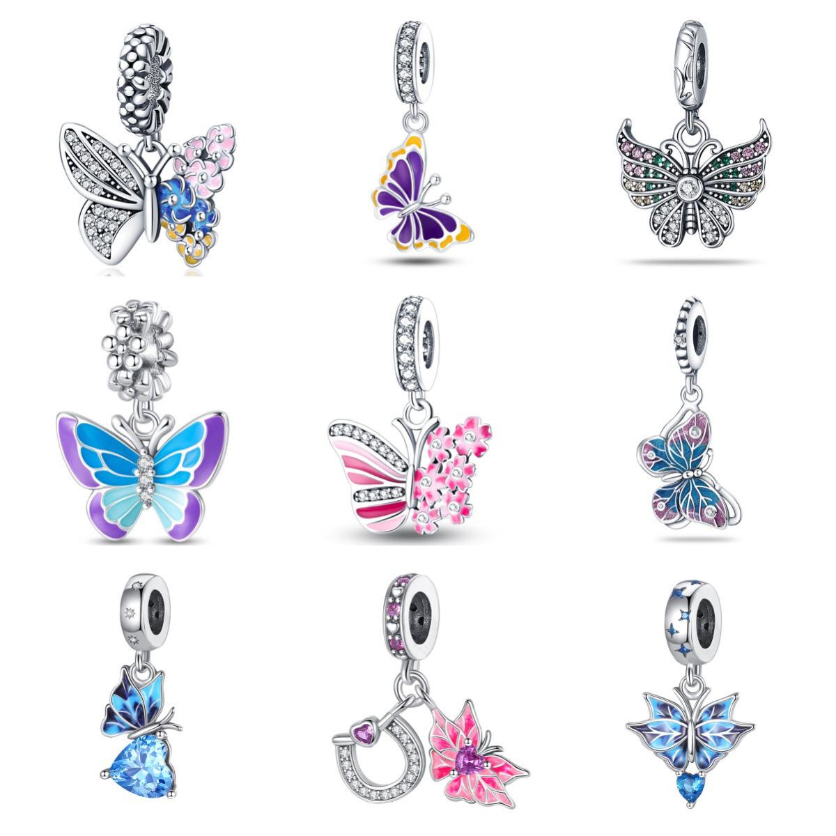 Pan Style Iridescent Blue Pink Butterfly Pendant Bead, Copper Silver-Plated, Europe and America Popular Design
Pan Style Iridescent Blue Pink Butterfly Pendant Bead, Copper Silver-Plated, Europe and America Popular Design