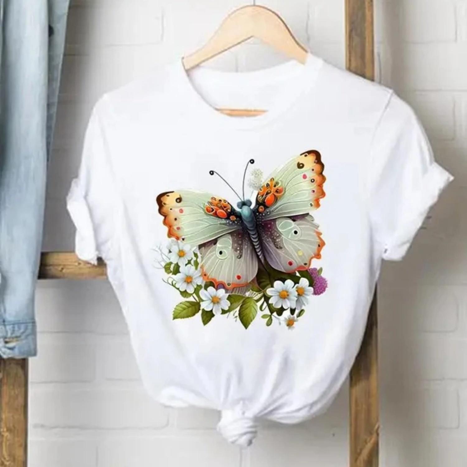 Butterfly Flower Streetwear Fashion Girls T-Shirts Harajuku White Clothes Short Sleeve Summer Tees Casual Female O-Neck Tops XXXXXL білий
Butterfly Flower Streetwear Fashion Girls T-Shirts Harajuku White Clothes Short Sleeve Summer Tees Casual Female O-Neck Tops XXXXXL білий