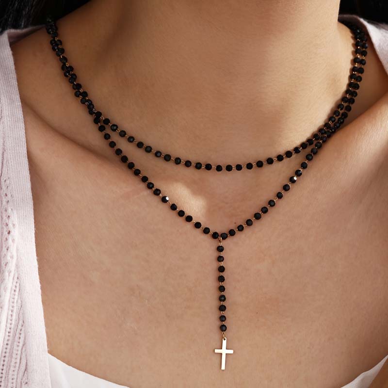 Vintage Black Crystal Cross Pendant Necklace for Women Punk Gothic Bead Chain Neck Necklace Zircon Accessories 2025 New
Vintage Black Crystal Cross Pendant Necklace for Women Punk Gothic Bead Chain Neck Necklace Zircon Accessories 2025 New