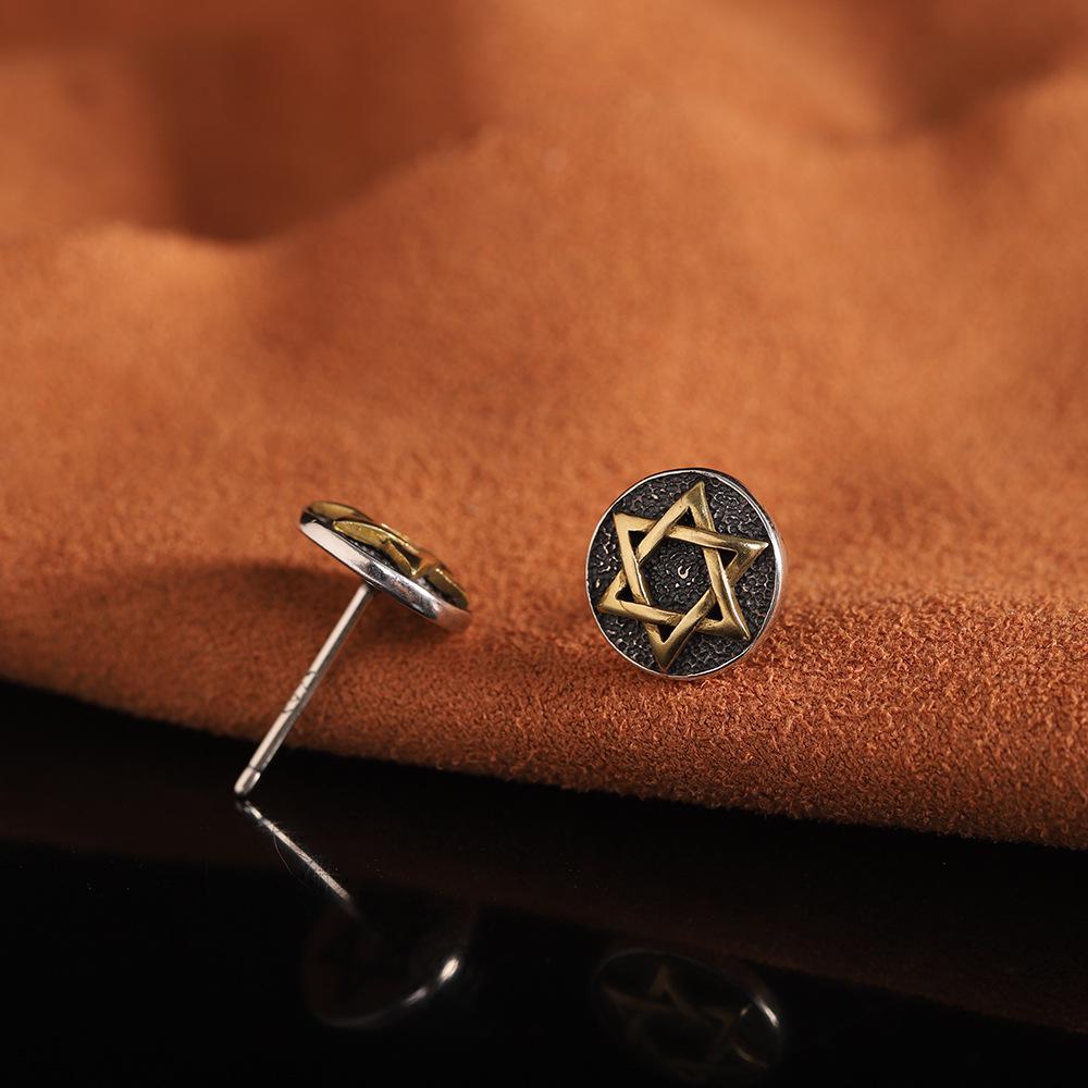 S925 Sterling Silver Vintage Six-Pointed Star Stud Earrings - Unisex, Simple & Versatile
S925 Sterling Silver Vintage Six-Pointed Star Stud Earrings - Unisex, Simple & Versatile