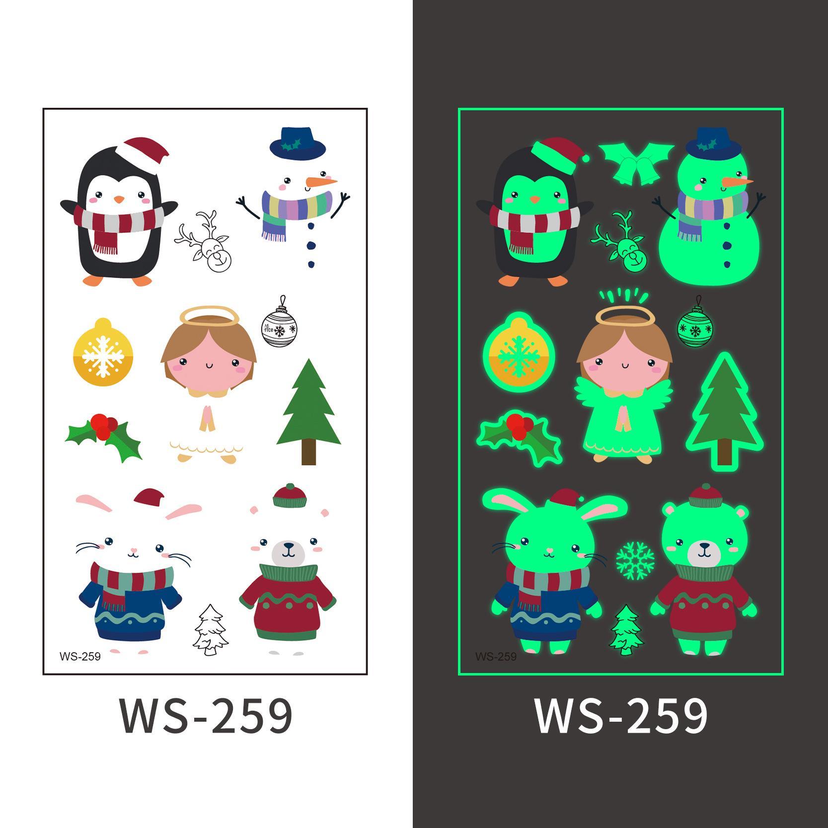 Christmas Cartoon Glow-in-the-Dark Waterproof Tattoo Stickers for Kids 105x60mm
Christmas Cartoon Glow-in-the-Dark Waterproof Tattoo Stickers for Kids 105x60mm