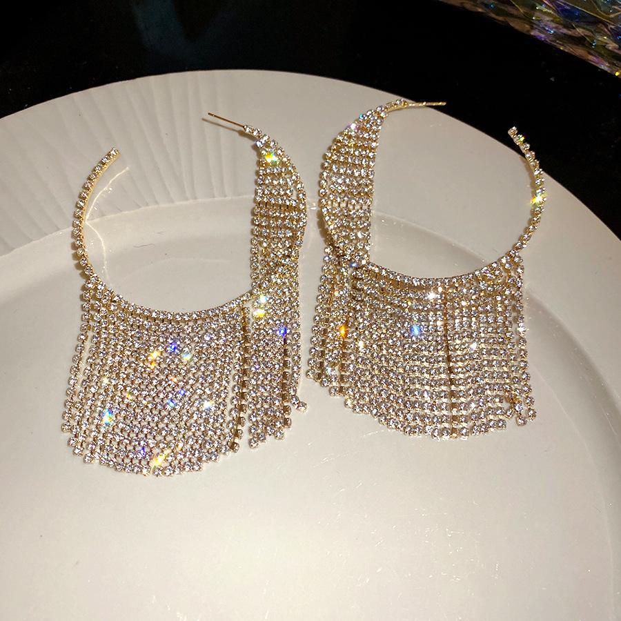 Silver Needle Diamond Round Fringed Earrings New European and American Exaggerated Personality Earrings Light Luxury Premium Earrings
Silver Needle Diamond Round Fringed Earrings New European and American Exaggerated Personality Earrings Light Luxury Premium Earrings