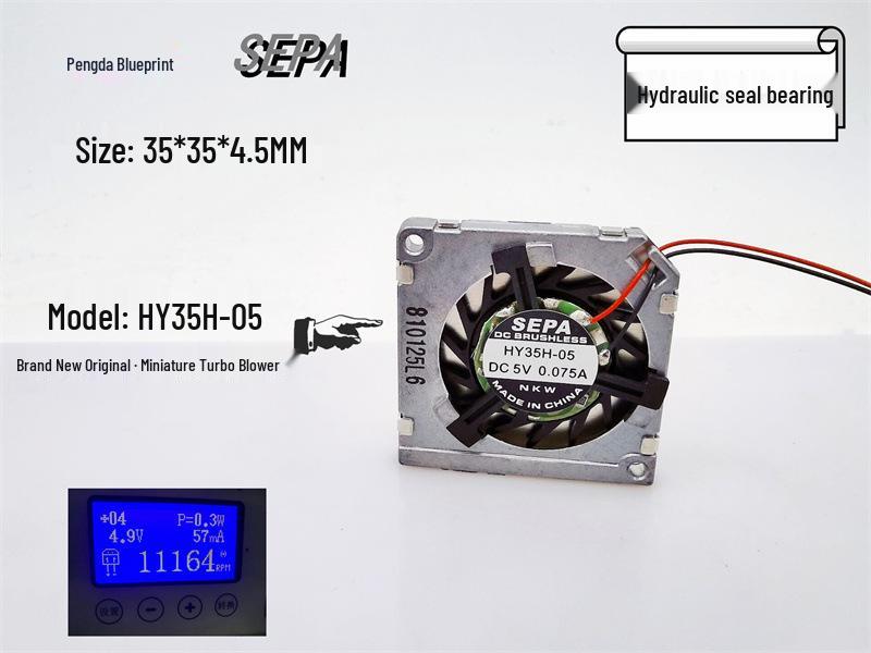 Silent HY35H-05 Mini Turbine 3505 Hydraulic 5V Aluminum 3.5cm High-Speed Cooling Fan Original Plug
Silent HY35H-05 Mini Turbine 3505 Hydraulic 5V Aluminum 3.5cm High-Speed Cooling Fan Original Plug