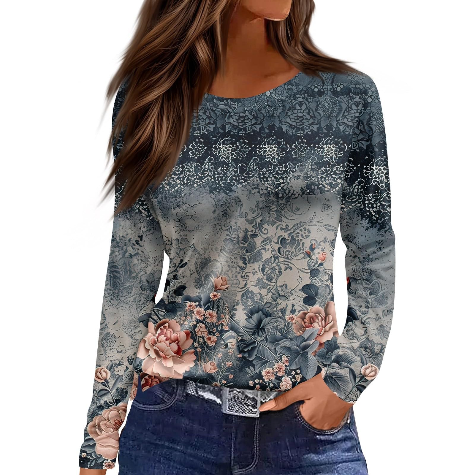 Женская повседневная футболка с 3D-принтом, цветочным принтом, круглым вырезом, простая элегантная, с длинными рукавами, женская мода, пуловер с длинными рукавами S
Женская повседневная футболка с 3D-принтом, цветочным принтом, круглым вырезом, простая элегантная, с длинными рукавами, женская мода, пуловер с длинными рукавами S
