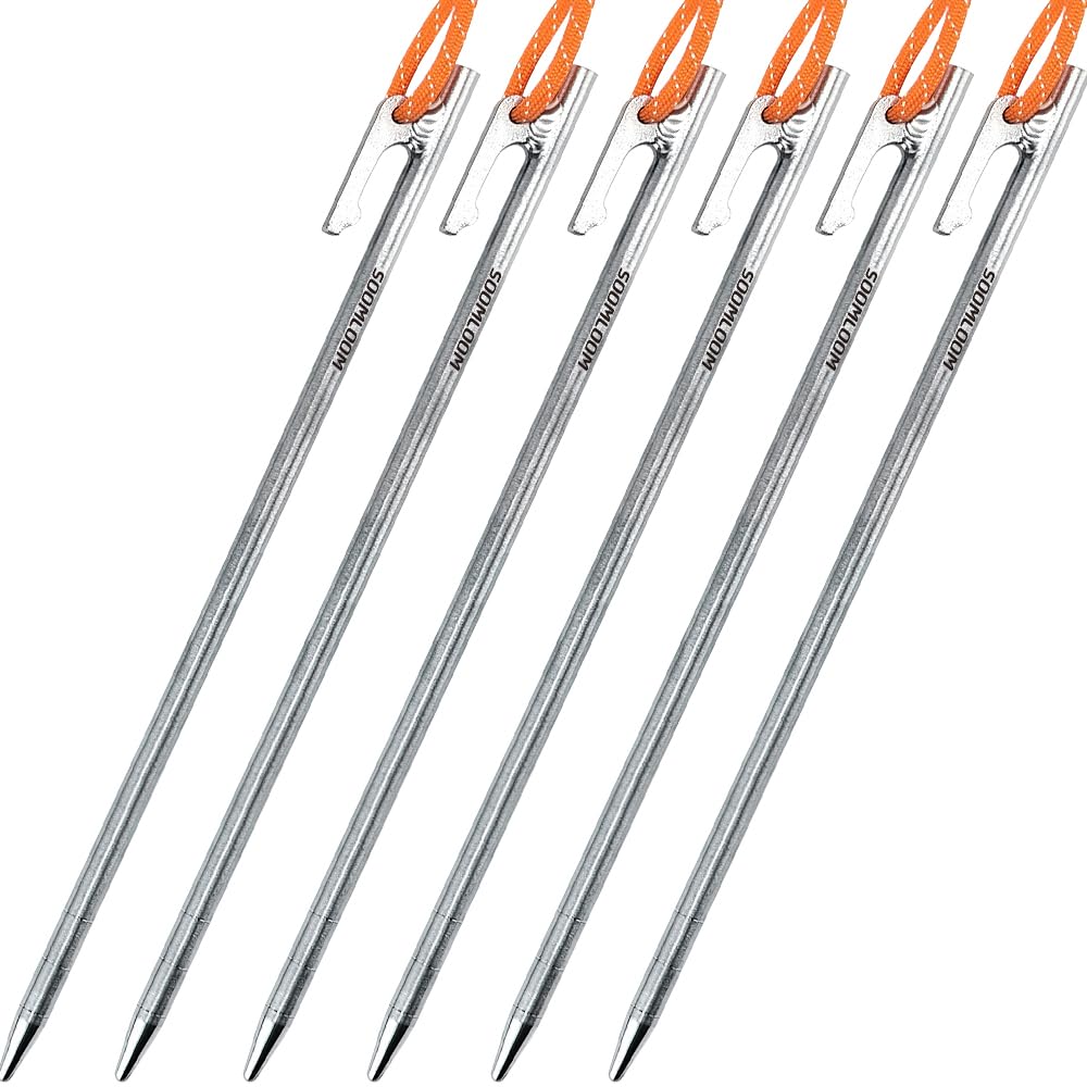 Soomloom pegs made of titanium with fixed rope for tents and tarps 30cm set of pieces set of 4/6/8 (30cm 6)
Soomloom pegs made of titanium with fixed rope for tents and tarps 30cm set of pieces set of 4/6/8 (30cm 6)