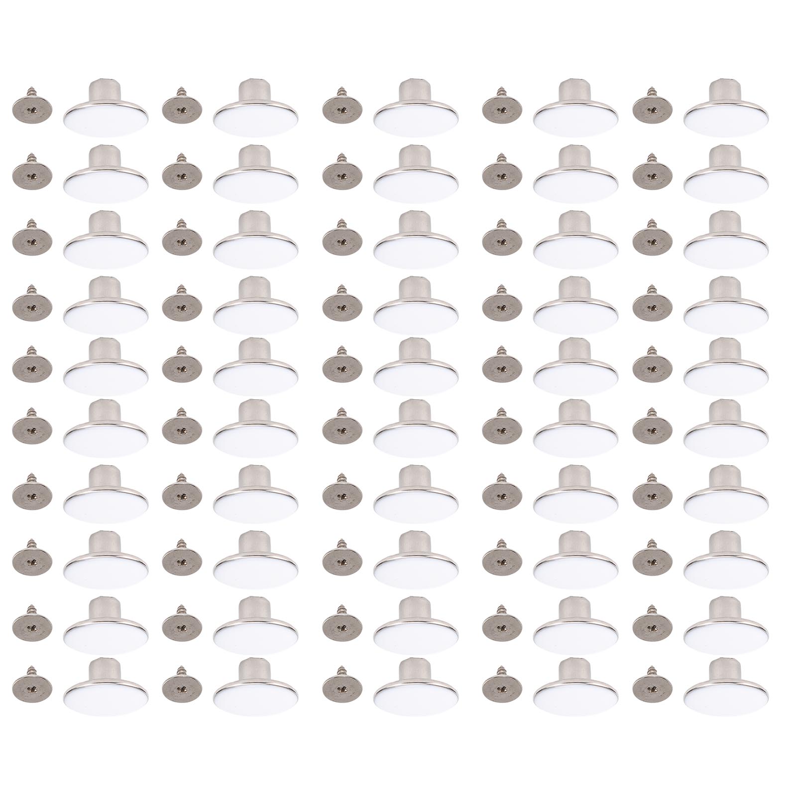 50 комплектов пуговиц для брюк 17 мм из нержавеющей стали белые пуговицы 2x6,5 мм заостренные крестообразные железные винты
50 комплектов пуговиц для брюк 17 мм из нержавеющей стали белые пуговицы 2x6,5 мм заостренные крестообразные железные винты