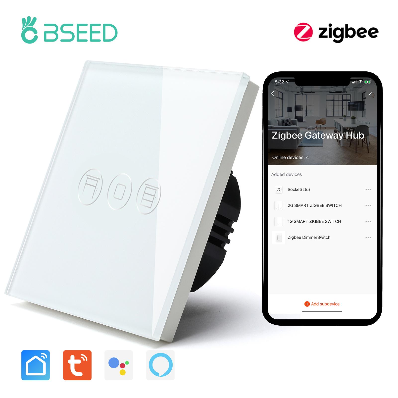 BSEED Zigbee Розумний сенсорний вимикач штор Електричний настінний вимикач рулонних штор Додаток Tuya Smart Life Голосове керування Google Home Alexa EU standard
BSEED Zigbee Розумний сенсорний вимикач штор Електричний настінний вимикач рулонних штор Додаток Tuya Smart Life Голосове керування Google Home Alexa EU standard
