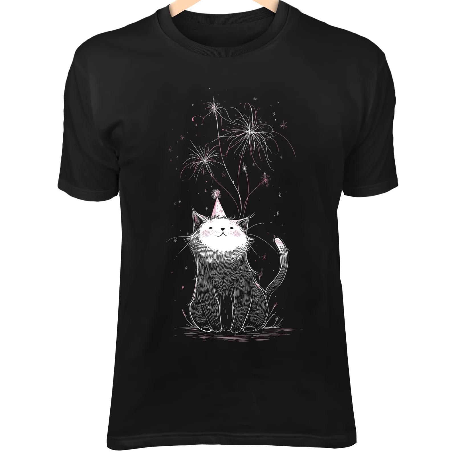 New Year Cat Line Art - Cute Minimalist Cartoon with Party Hat & Fireworks XL
New Year Cat Line Art - Cute Minimalist Cartoon with Party Hat & Fireworks XL