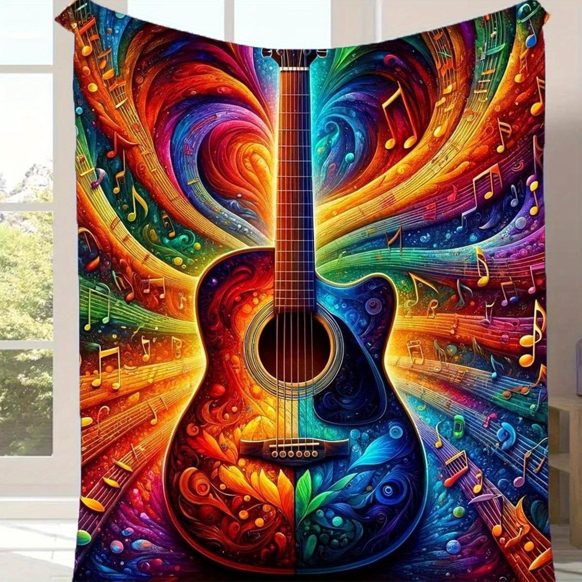 1pc Colored Guitar Pattern Blanket,Soft And Comfortable Blanket, Travel Sofa Bed, Office Home Decor, Birthday Gift Blanket, Boys, Girls 130cmx150cm
1pc Colored Guitar Pattern Blanket,Soft And Comfortable Blanket, Travel Sofa Bed, Office Home Decor, Birthday Gift Blanket, Boys, Girls 130cmx150cm