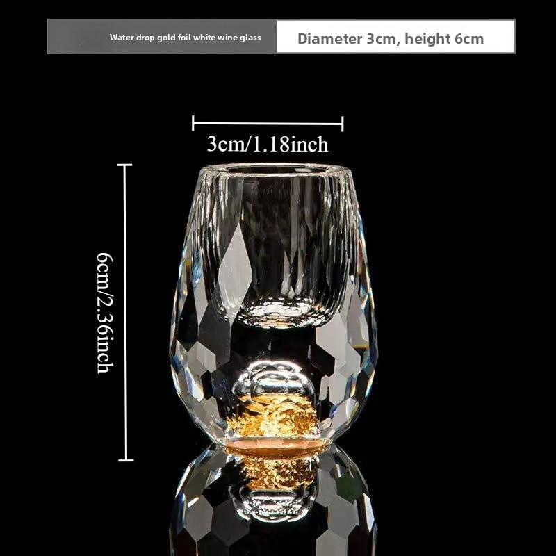 Luxury Double Wall Crystal Shot Glass with Gold Foil Bottom Faceted Cut Premium Vodka Whiskey Glass for Home Bar & Gift 50ml
Luxury Double Wall Crystal Shot Glass with Gold Foil Bottom Faceted Cut Premium Vodka Whiskey Glass for Home Bar & Gift 50ml