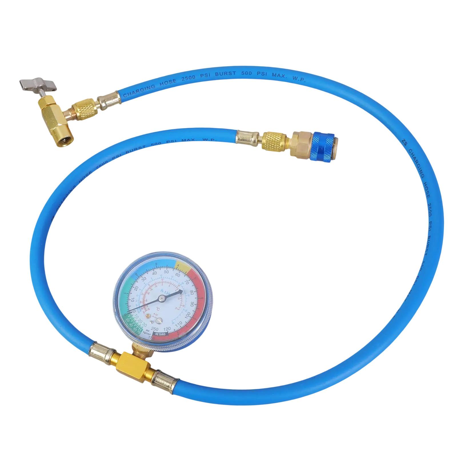 AC R134a Recharge Hose Set With Gauge For Car Air Conditioning Refrigerant Filling And Pressure Measurement
AC R134a Recharge Hose Set With Gauge For Car Air Conditioning Refrigerant Filling And Pressure Measurement