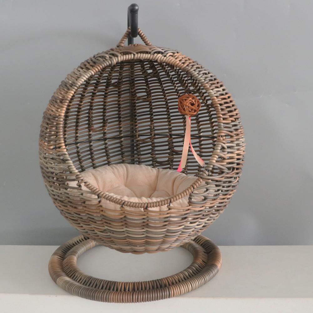 Hanging Rattan Cat Bed with Removable Cushion Semi-Enclosed Pet Hammock for All Seasons Breathable Summer Cat House Kitty Villa L-Large
Hanging Rattan Cat Bed with Removable Cushion Semi-Enclosed Pet Hammock for All Seasons Breathable Summer Cat House Kitty Villa L-Large