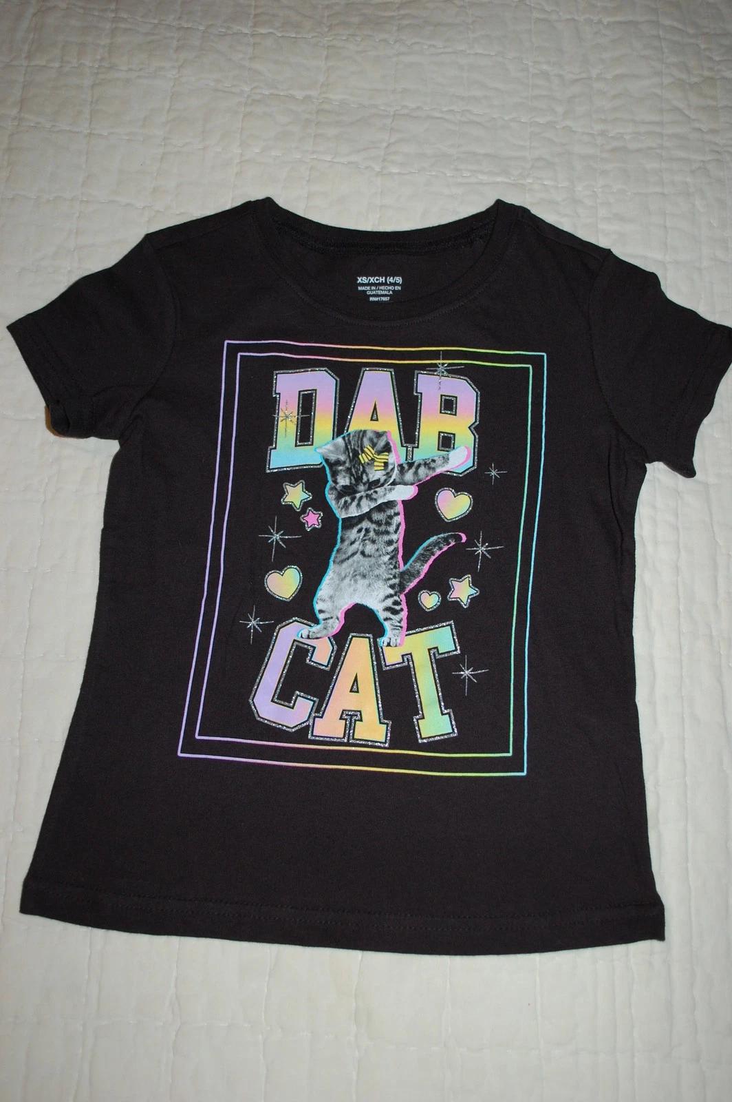 Girls S/S Tee Shirt BLACK Dancing Kitten DAB CAT Silver Glitter XS 4-5 160
Girls S/S Tee Shirt BLACK Dancing Kitten DAB CAT Silver Glitter XS 4-5 160