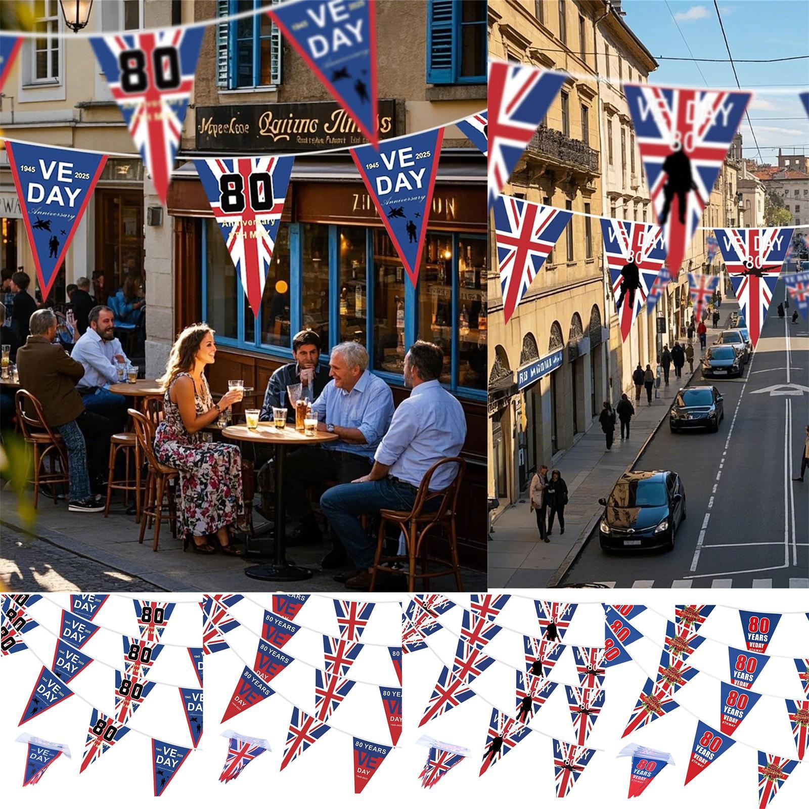 VE Day 80th Anniversary Spitfire Jack Bunting String Flags Party Decorations 12pc 2.5M One Size
VE Day 80th Anniversary Spitfire Jack Bunting String Flags Party Decorations 12pc 2.5M One Size