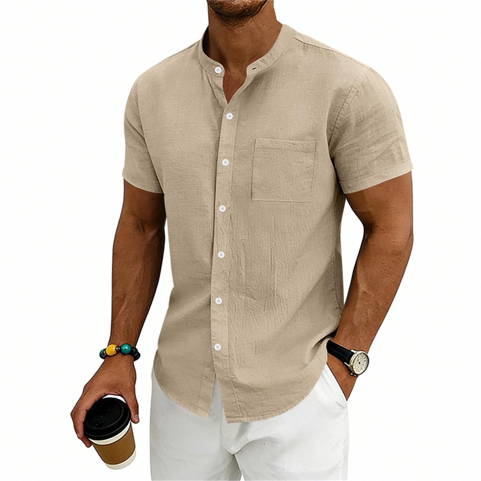 Men s Casual Vintage Collar Short Sleeve Shirt XL хаки
Men s Casual Vintage Collar Short Sleeve Shirt XL хаки