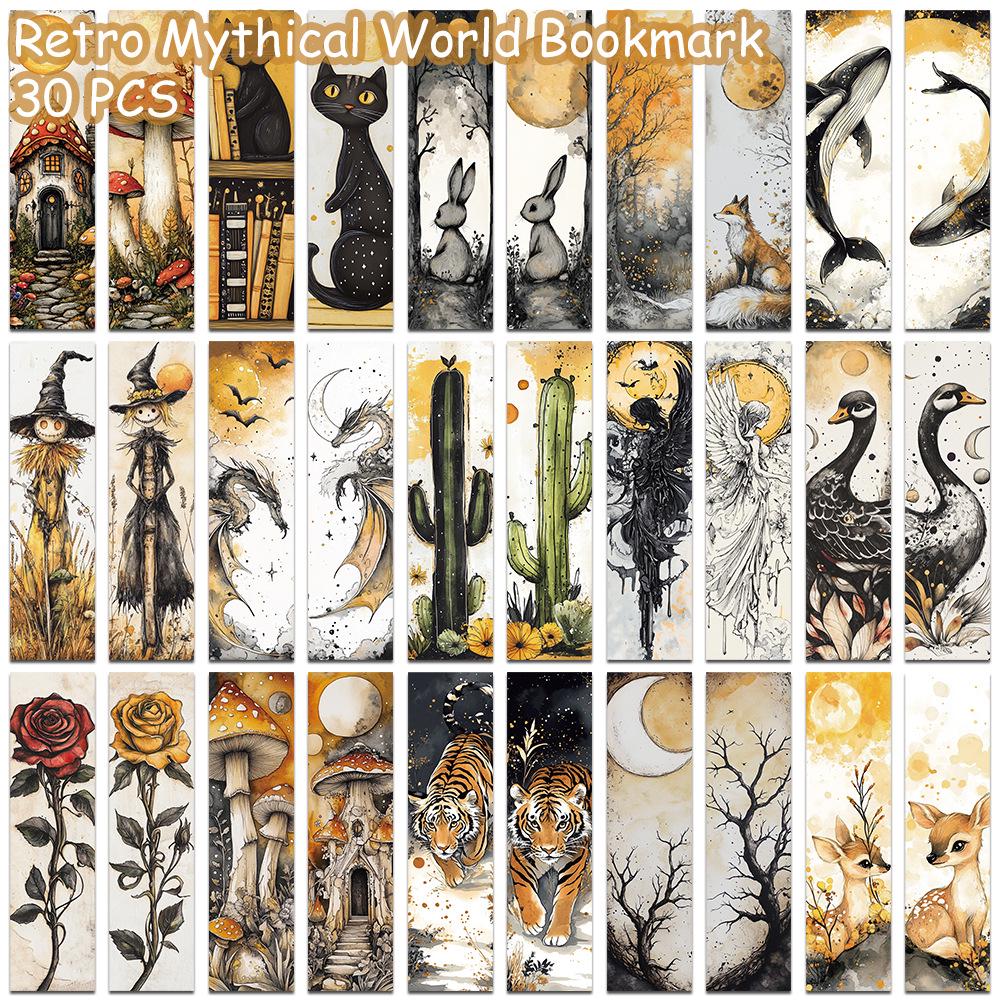 30 Retro Mythological Animal-Themed Bookmarks - Creative Gifts for Students Notebook Size QH352
30 Retro Mythological Animal-Themed Bookmarks - Creative Gifts for Students Notebook Size QH352