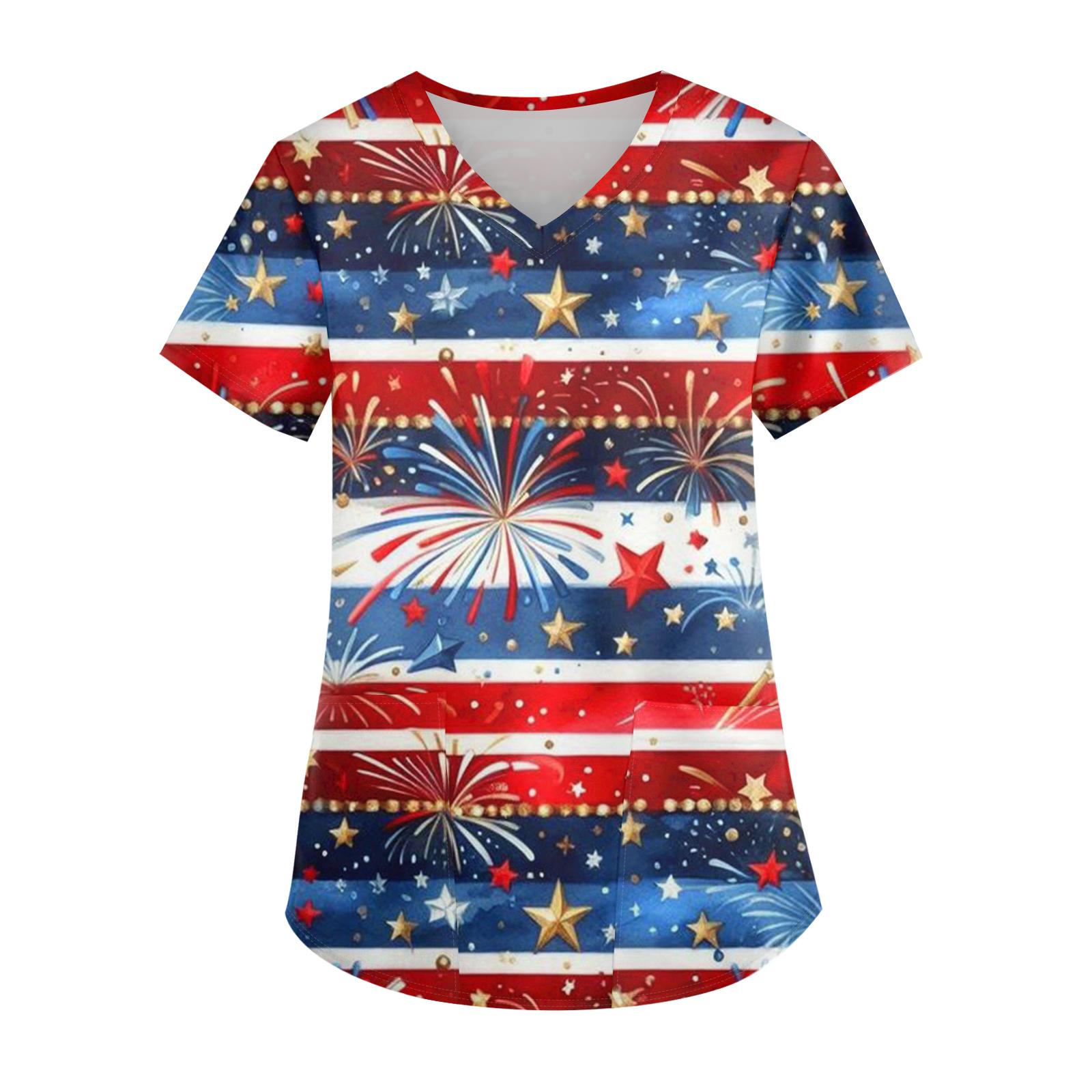 Ladies Independence Day printed fashionable V-neck pocket short sleeved uniform and caregiver top XXXXXL винний
Ladies Independence Day printed fashionable V-neck pocket short sleeved uniform and caregiver top XXXXXL винний