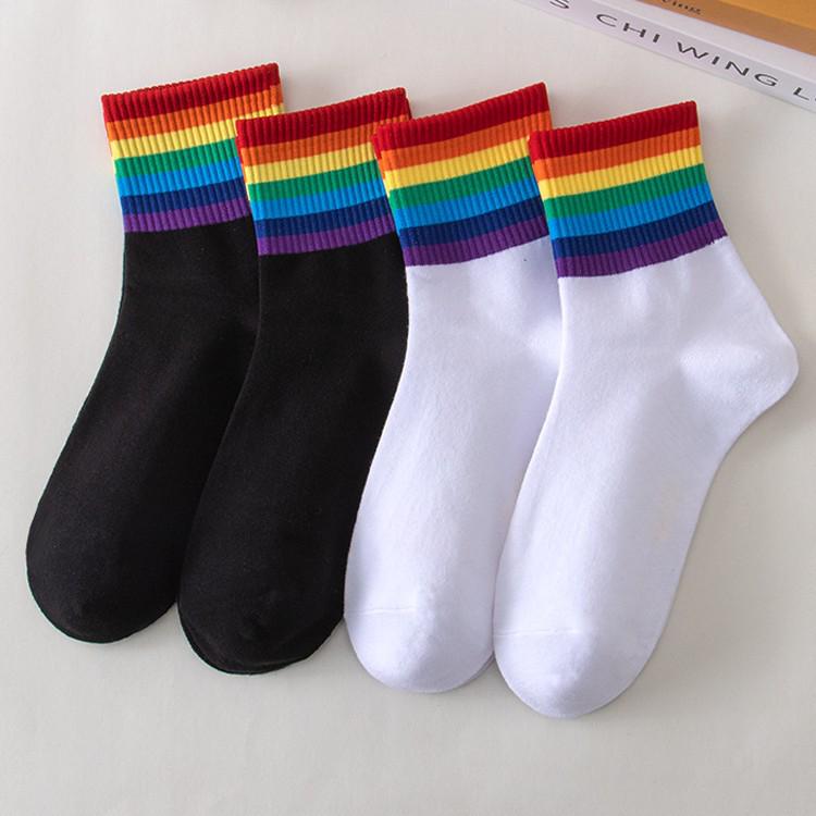 Women’s & Men’s Mid-Calf Rainbow Cotton Sports Socks - Black & White, Spring to Winter Wear One Size
Women’s & Men’s Mid-Calf Rainbow Cotton Sports Socks - Black & White, Spring to Winter Wear One Size