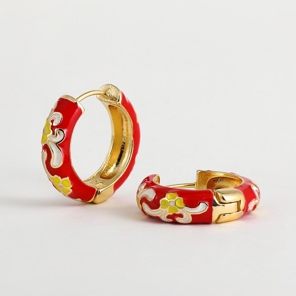 Vintage Colorful Enamel Flowers Huggies Earrings for Women Girls Gold Plated Round Circle Hoop Earrings Female Classic Jewelry красный
Vintage Colorful Enamel Flowers Huggies Earrings for Women Girls Gold Plated Round Circle Hoop Earrings Female Classic Jewelry красный