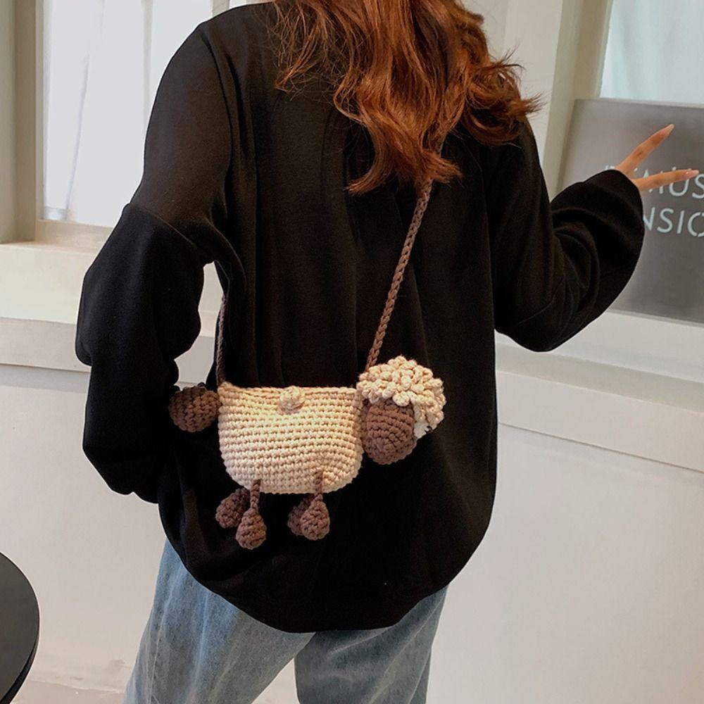 Handmade Sheep Shaped Hand-woven Bag Knitting Sheep Knitted Bag Sheep Crossbody Bag Girls Gift lamb
Handmade Sheep Shaped Hand-woven Bag Knitting Sheep Knitted Bag Sheep Crossbody Bag Girls Gift lamb