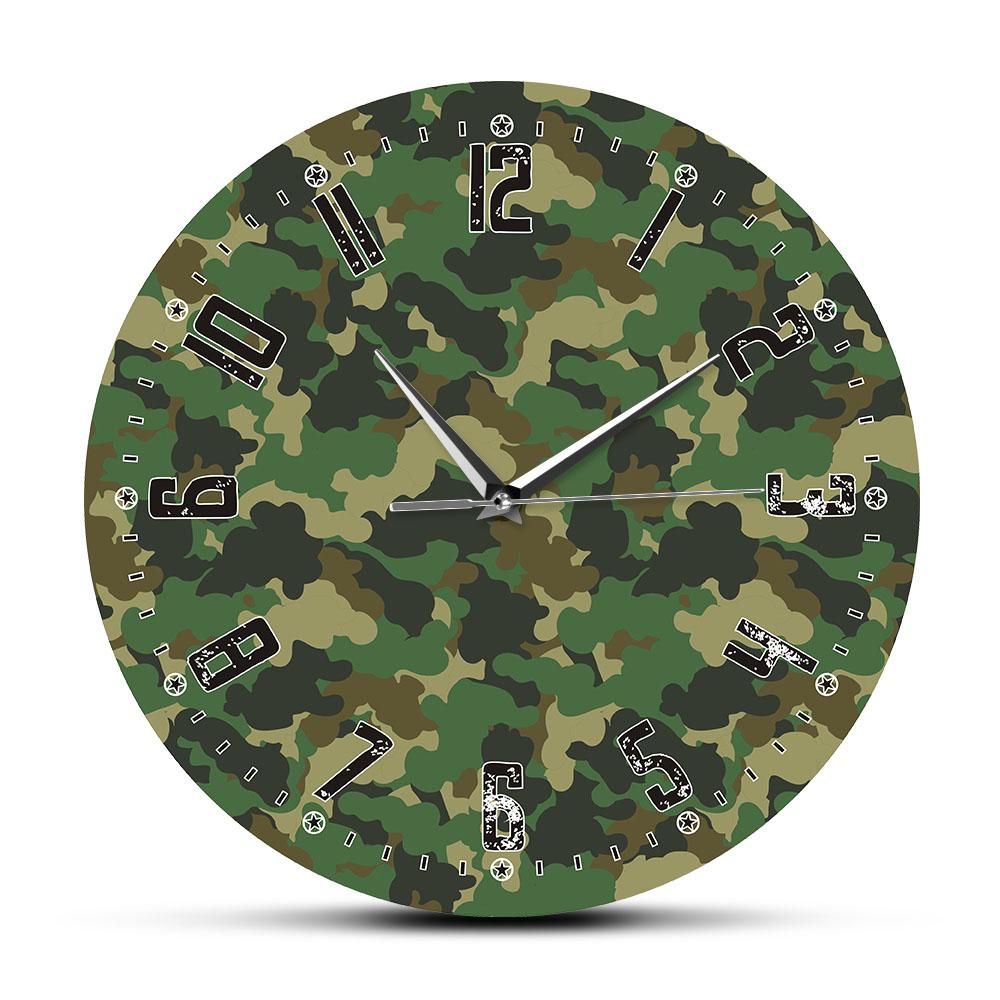 Army Soliders Green Camouflage Wall Art Modern Bedroom Silent Wall Clock Military Hanging Clock Wall Watch Man Cave Camo Decor
Army Soliders Green Camouflage Wall Art Modern Bedroom Silent Wall Clock Military Hanging Clock Wall Watch Man Cave Camo Decor
