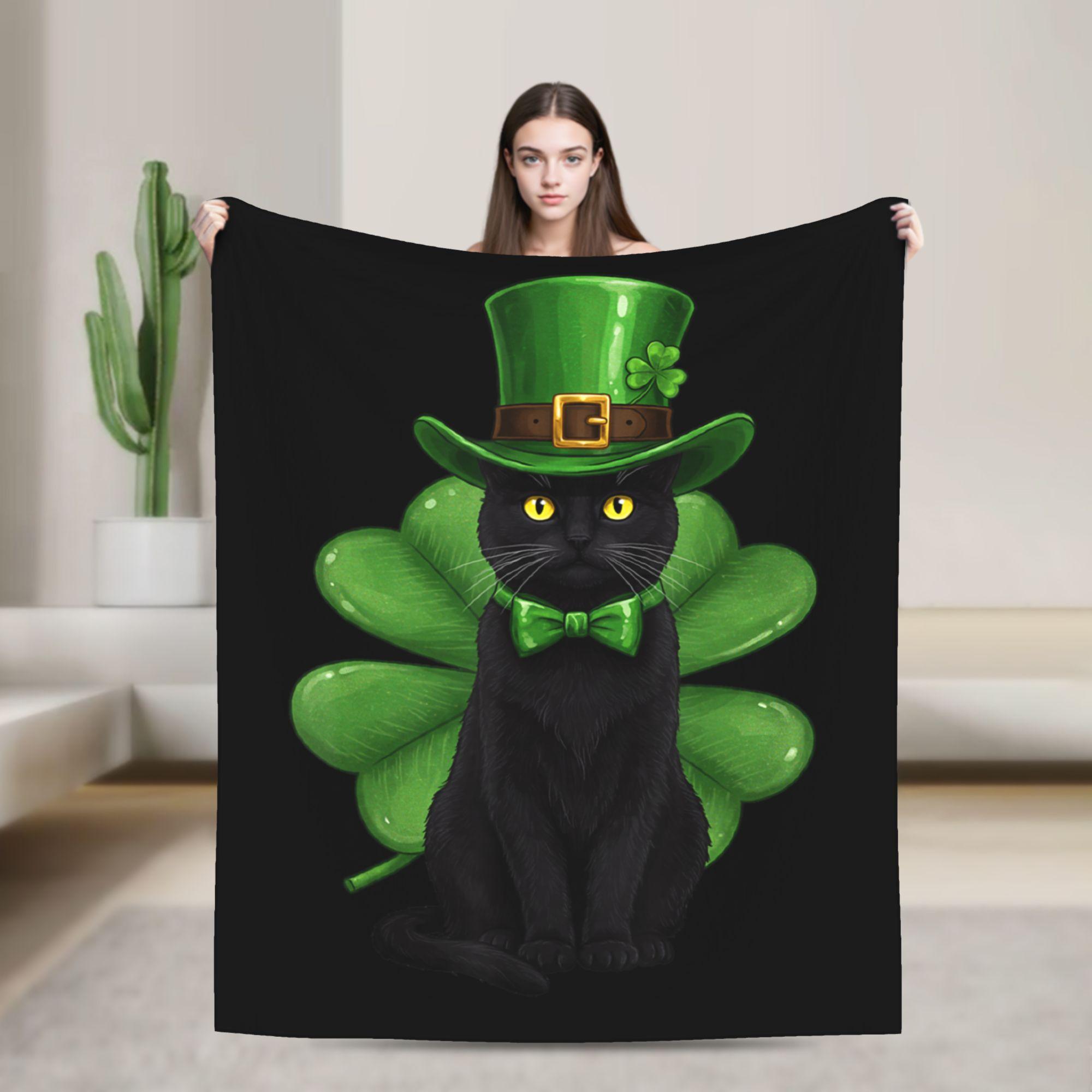 Shamrock Cat Black St Patricks Day Irish cat Lovers Blanket Warm Soft Plush Throw Blanket For Girls Boys Flannel Bedspread 75x100cm (30x40inch)
Shamrock Cat Black St Patricks Day Irish cat Lovers Blanket Warm Soft Plush Throw Blanket For Girls Boys Flannel Bedspread 75x100cm (30x40inch)
