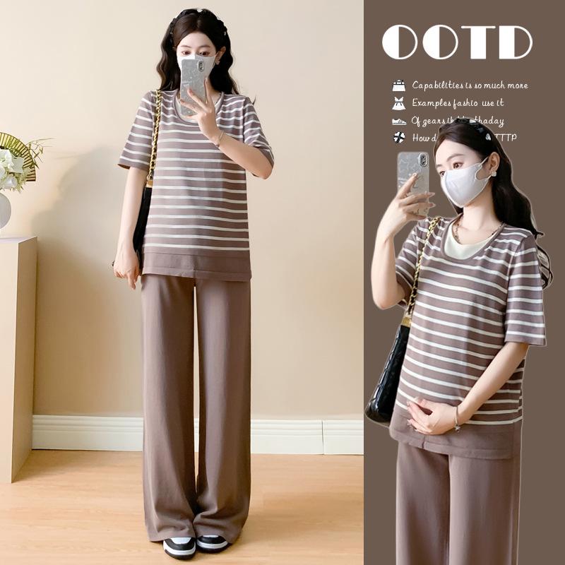 Maternity 2026 Summer Outfit: Sweet Striped Top + Casual Wide-Leg Pants Two-Piece Set L
Maternity 2026 Summer Outfit: Sweet Striped Top + Casual Wide-Leg Pants Two-Piece Set L