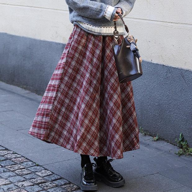 Feiyuan Red Plaid High Waist Midi Swing Skirt for Women - Autumn/Winter Versatile A-line Skirt Medium
Feiyuan Red Plaid High Waist Midi Swing Skirt for Women - Autumn/Winter Versatile A-line Skirt Medium