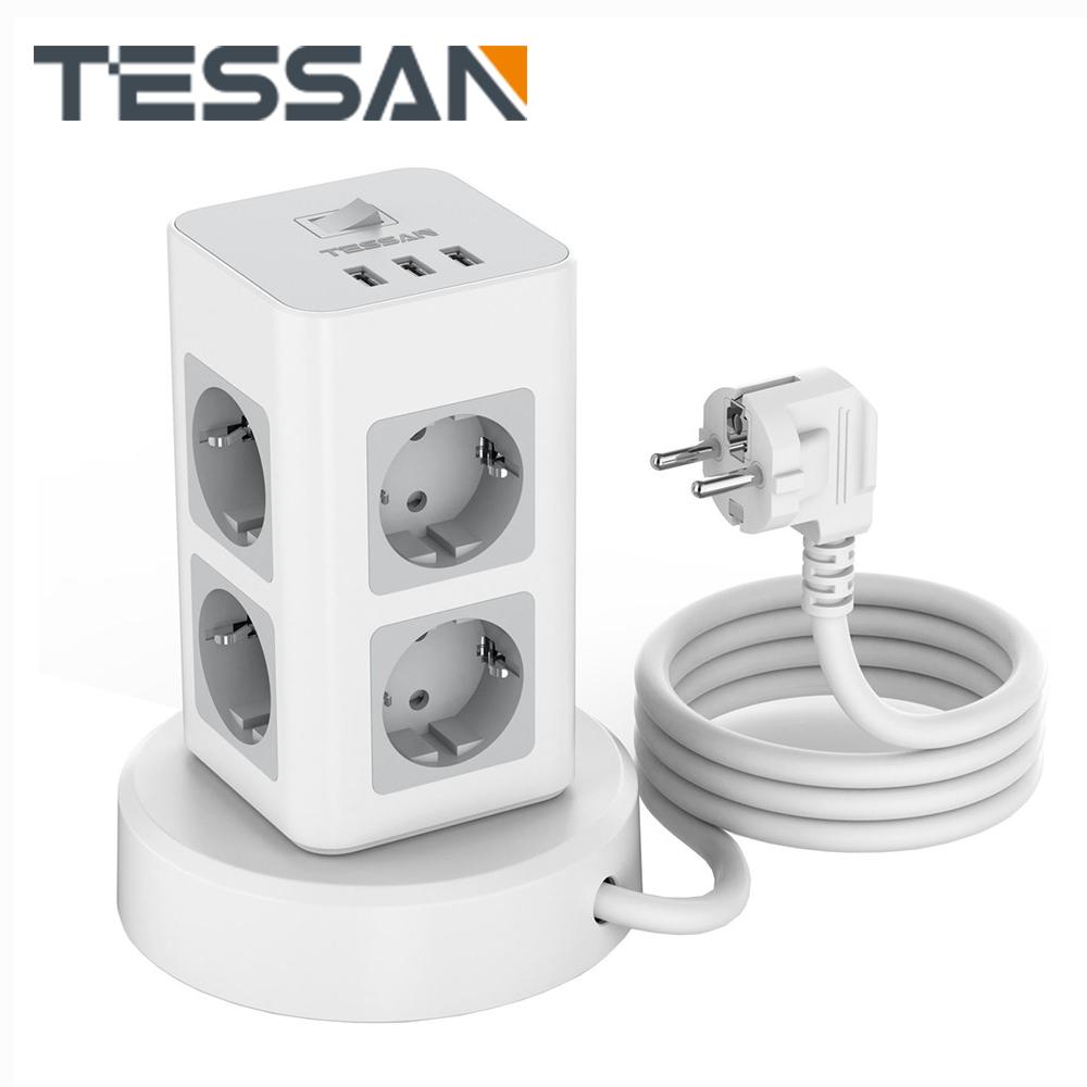 TESSAN Вертикальный удлинитель с несколькими розетками с USB, выдвижным удлинительным кабелем 1,5 м/2 м, электрической розеткой EU KR для домашнего офиса
TESSAN Вертикальный удлинитель с несколькими розетками с USB, выдвижным удлинительным кабелем 1,5 м/2 м, электрической розеткой EU KR для домашнего офиса