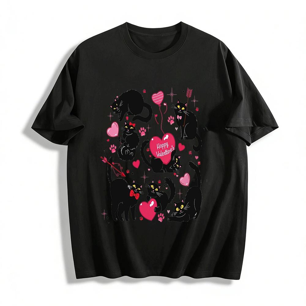 Valentine s Day Cute Black Cat Print Casual Top Pure cotton T-shirt XXS
Valentine s Day Cute Black Cat Print Casual Top Pure cotton T-shirt XXS