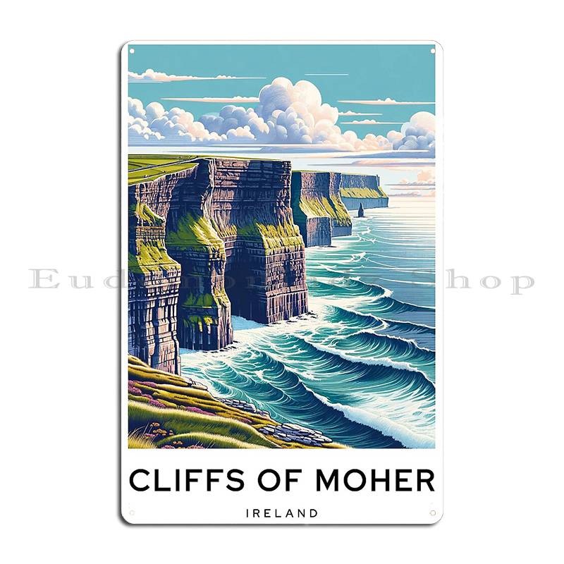 A Vintage Travel Illustration of the Cliffs Of Moher Ireland County Clare Metal Plaque Wall Cave Customize Retro Tin Sign Poster 20x30cm(7.8x11.8inch)
A Vintage Travel Illustration of the Cliffs Of Moher Ireland County Clare Metal Plaque Wall Cave Customize Retro Tin Sign Poster 20x30cm(7.8x11.8inch)