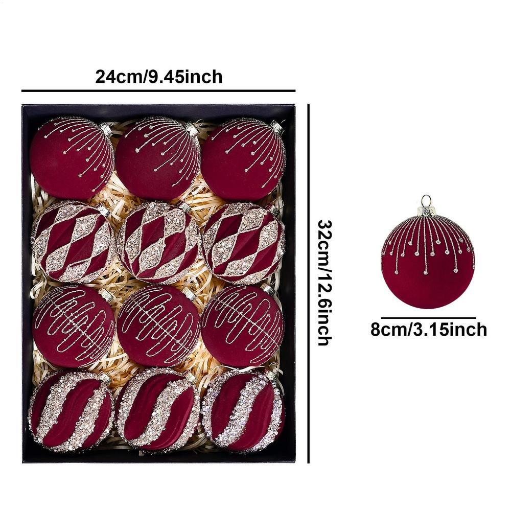 Christmas Balls Ornaments 12-Piece Christmas Flocked Balls Ornaments Holiday Home Decor For Indoor Outdoor Party Bedroom Living 8cm червоний
Christmas Balls Ornaments 12-Piece Christmas Flocked Balls Ornaments Holiday Home Decor For Indoor Outdoor Party Bedroom Living 8cm червоний