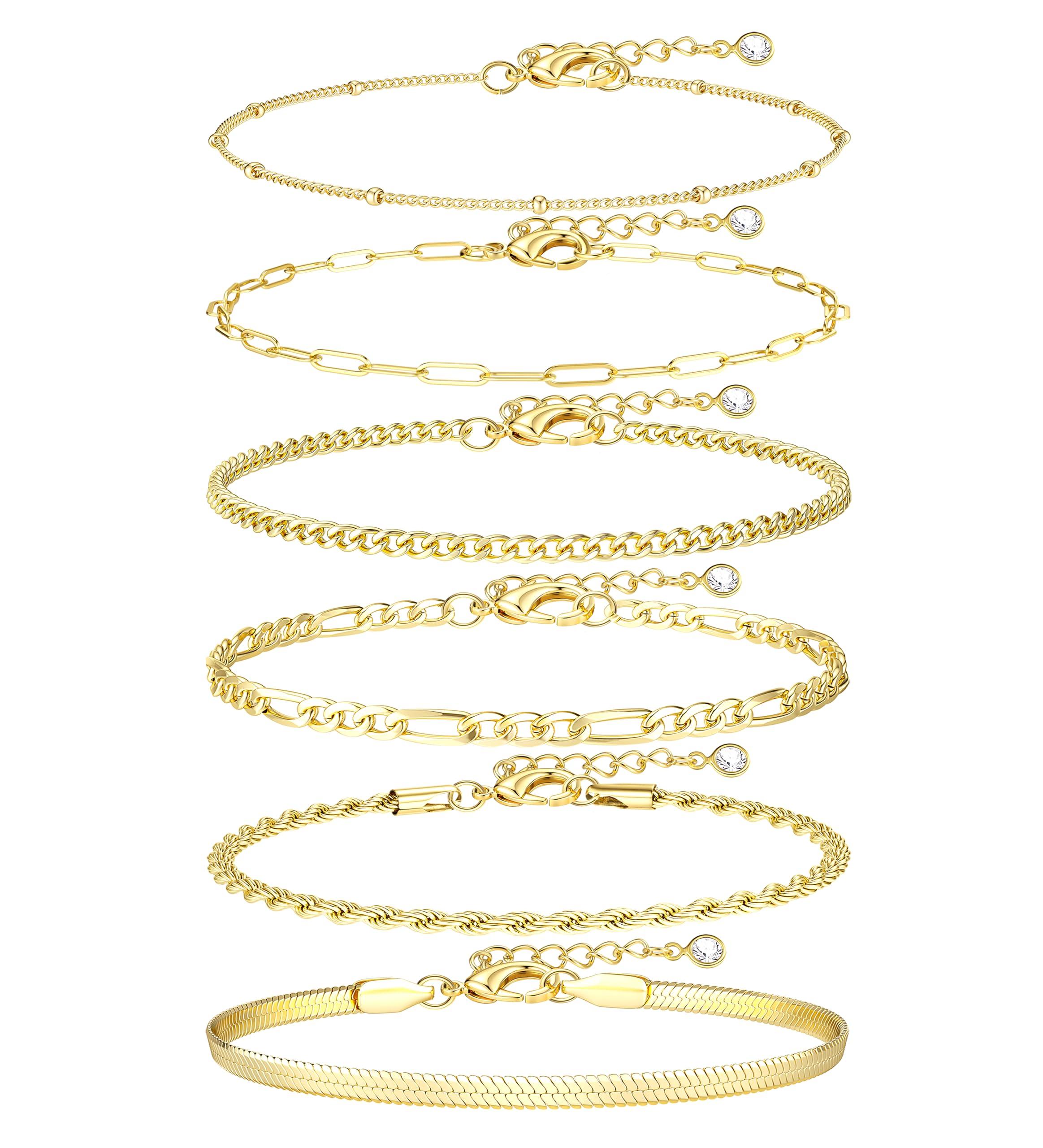 Bobisty Ankle Bracelets for Women Waterproof 14K Gold Plated Non Tarnish Layered Chain Rope Anklet Summer Foot Jewelry Gifts
Bobisty Ankle Bracelets for Women Waterproof 14K Gold Plated Non Tarnish Layered Chain Rope Anklet Summer Foot Jewelry Gifts