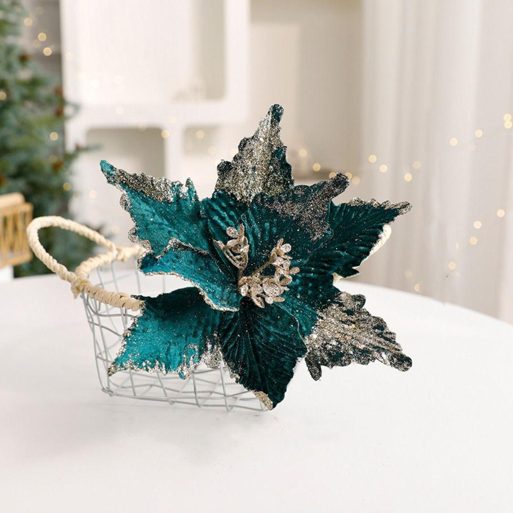 Handmade Simulated Christmas Flower Flower Head Xmas Tree Ornaments Home Decor Style3-Green
Handmade Simulated Christmas Flower Flower Head Xmas Tree Ornaments Home Decor Style3-Green