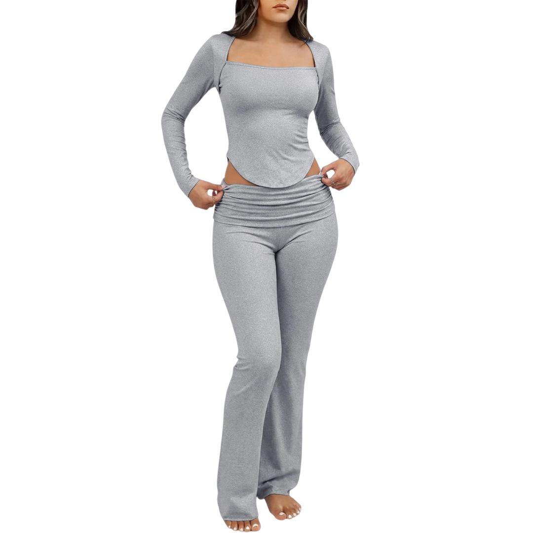 2026 Autumn/Winter Solid Color Knit Yoga Wear Set: Casual Long Sleeve Top and Pants for Women Small світло-сірий колір
2026 Autumn/Winter Solid Color Knit Yoga Wear Set: Casual Long Sleeve Top and Pants for Women Small світло-сірий колір