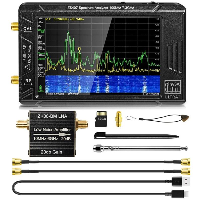 SHGO-ZS-407 Tinysa Ultra Plus Handheld Spectrum Analyzer 4 Inch 100Khz To 7.3Ghz Signal Generator With ZK06-BM LNA Amplifier чорний
SHGO-ZS-407 Tinysa Ultra Plus Handheld Spectrum Analyzer 4 Inch 100Khz To 7.3Ghz Signal Generator With ZK06-BM LNA Amplifier чорний
