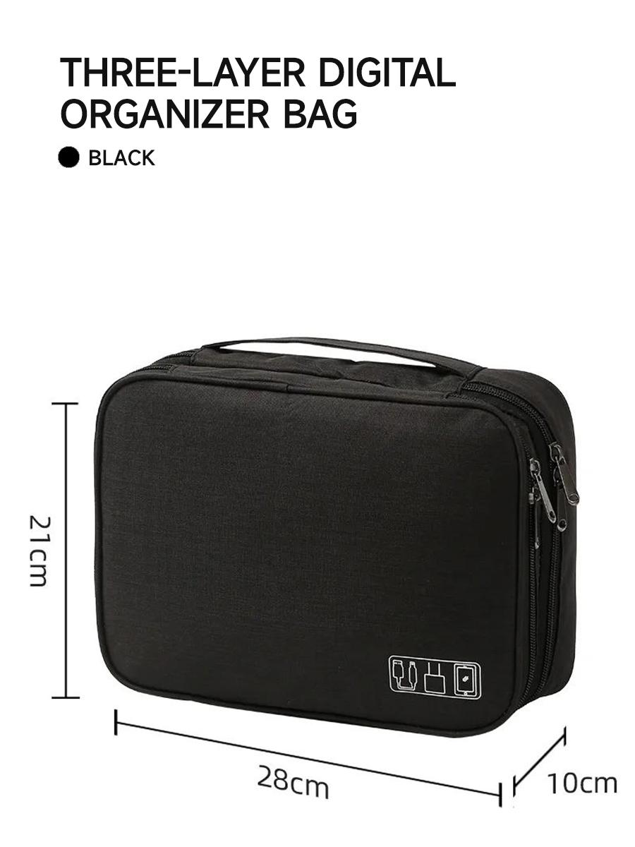 Цифровая сумка для хранения, многофункциональный водонепроницаемый органайзер для кабелей, сумка для наушников, сумка для макияжа с отделениями, портативная сумка, дорожная сумка большой вместимости чёрный
Цифровая сумка для хранения, многофункциональный водонепроницаемый органайзер для кабелей, сумка для наушников, сумка для макияжа с отделениями, портативная сумка, дорожная сумка большой вместимости чёрный