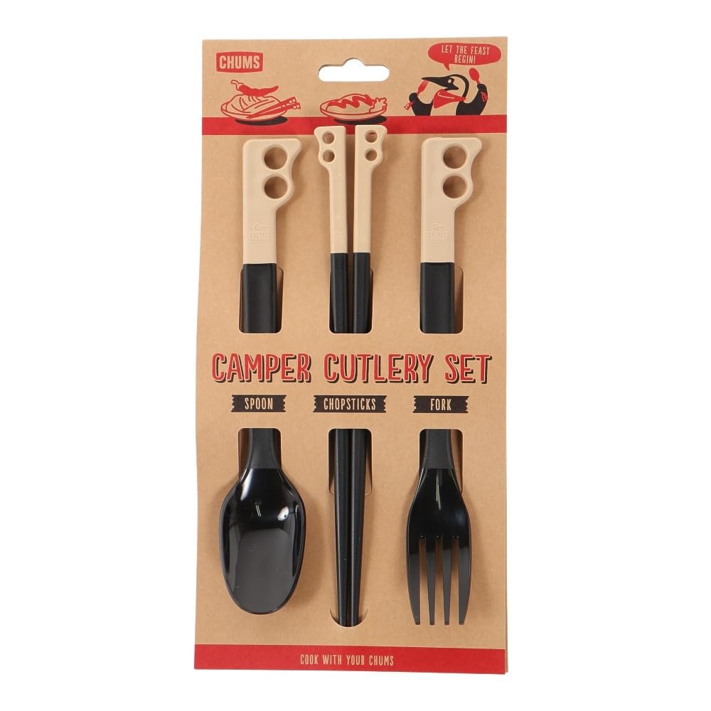CHUMS Camper Cutlery 3 Piece Set Length Length Length 22cm Brown/Black CH62-1734-B069-00 Spoon 20cm, Fork 20cm, Chopsticks
CHUMS Camper Cutlery 3 Piece Set Length Length Length 22cm Brown/Black CH62-1734-B069-00 Spoon 20cm, Fork 20cm, Chopsticks