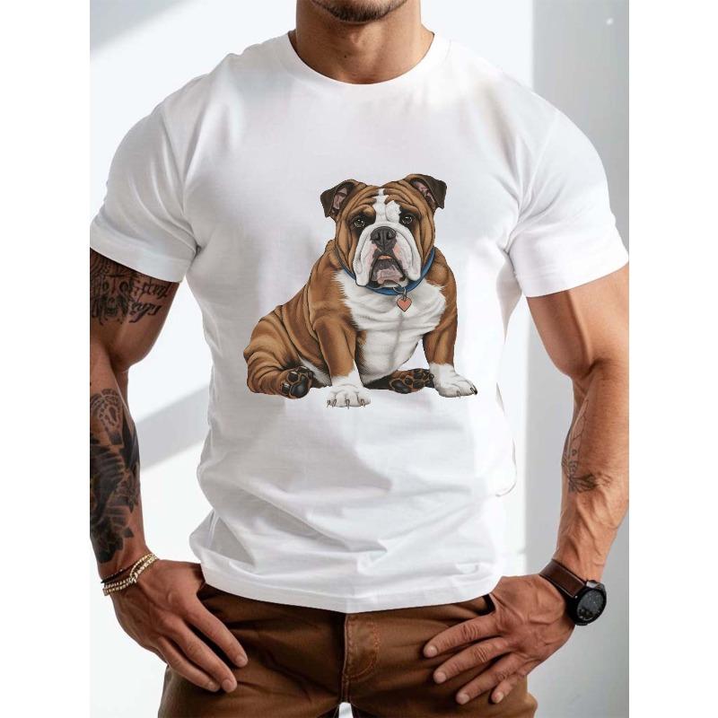 European Size Men S Plus Size Casual T-Shirt with Bulldog Graphic, 100% Crew Neck Short Sleeve Tee, Slight Stretch Knit Fabric XL білий
European Size Men S Plus Size Casual T-Shirt with Bulldog Graphic, 100% Crew Neck Short Sleeve Tee, Slight Stretch Knit Fabric XL білий