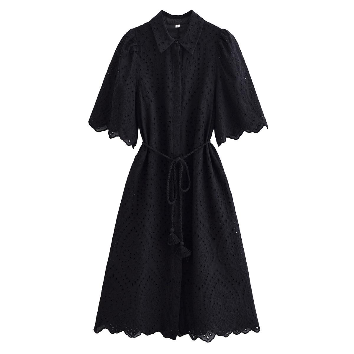 2025 Spring Women s European & American Style Loose Lapel Belt Floral Hollow-Out Dress Small чёрный
2025 Spring Women s European & American Style Loose Lapel Belt Floral Hollow-Out Dress Small чёрный