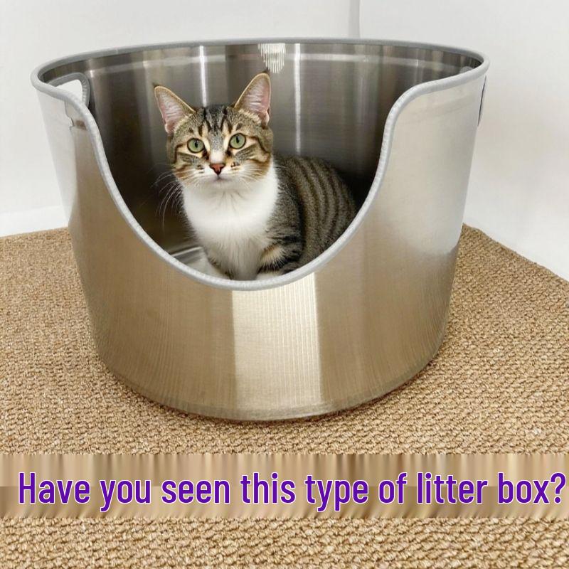 Extra Large Semi-Closed Stainless Steel Litter Box with High Back Splash Guard for Maine Coon Cats Default Option
Extra Large Semi-Closed Stainless Steel Litter Box with High Back Splash Guard for Maine Coon Cats Default Option