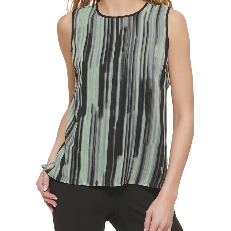 Export Single D High Goods 2024 Summer New Arrival Chiffon Exquisite Printed Crew Neck Top Loose Vest for Women Black and Green Stripes L
Export Single D High Goods 2024 Summer New Arrival Chiffon Exquisite Printed Crew Neck Top Loose Vest for Women Black and Green Stripes L