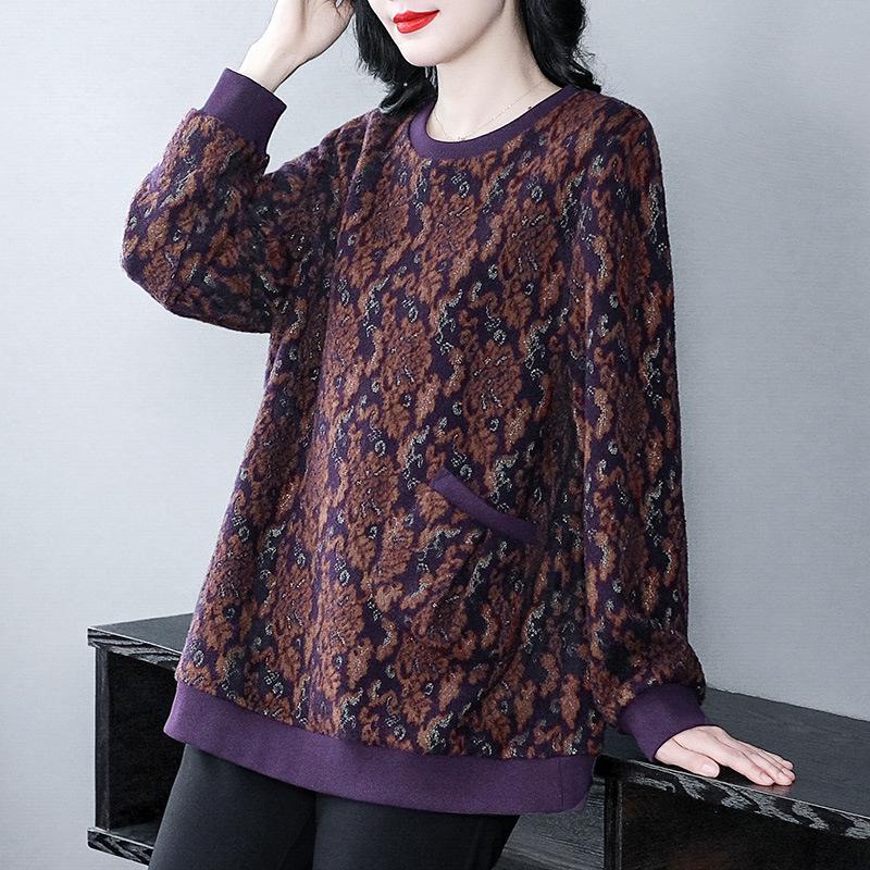 Autumn Winter Classic Jacquard Plus Size Slimming Sweatshirt for Middle-Aged Women 3XL (160-180 jin)
Autumn Winter Classic Jacquard Plus Size Slimming Sweatshirt for Middle-Aged Women 3XL (160-180 jin)
