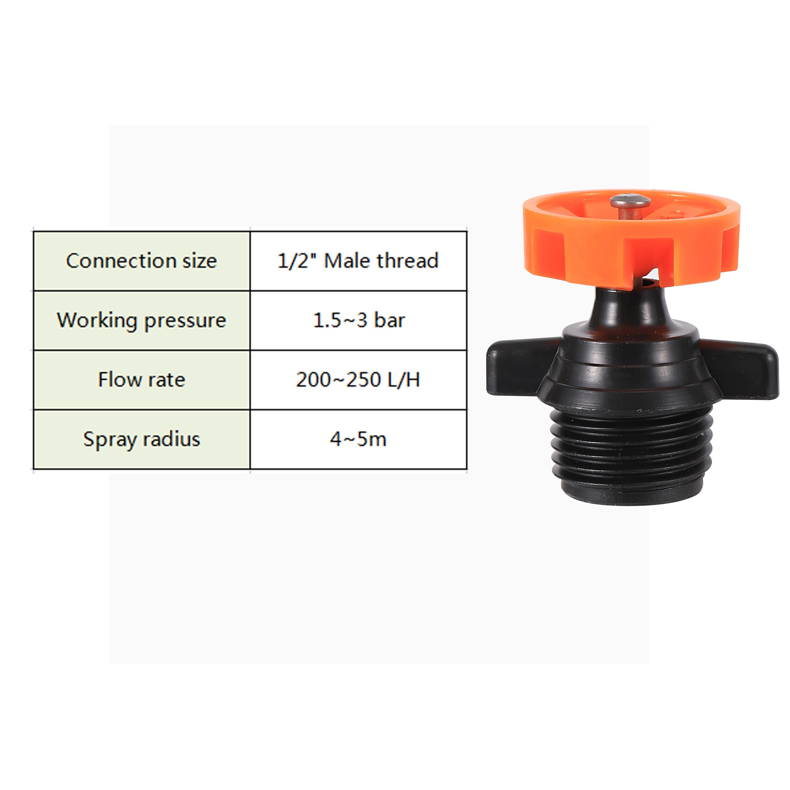 Centrifugal Rotating Micro Sprinkler Spray Irrigation Lawn Agricultural Watering Refraction Middle Distance Atomizing Nozzle 2Pc
Centrifugal Rotating Micro Sprinkler Spray Irrigation Lawn Agricultural Watering Refraction Middle Distance Atomizing Nozzle 2Pc