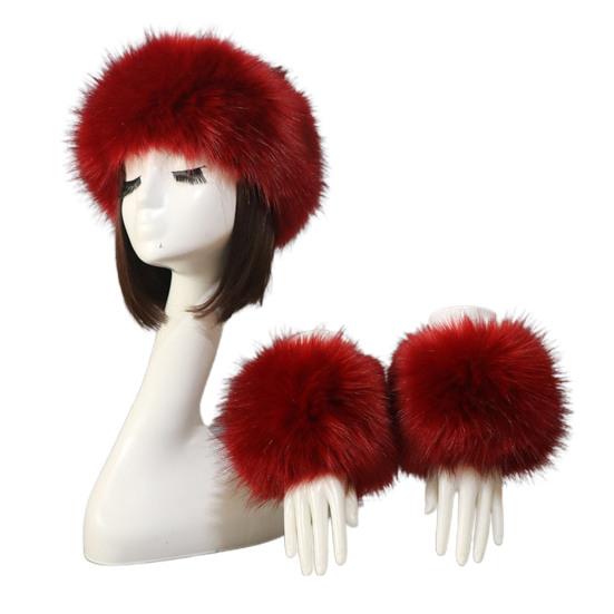 1 Set Women Headband Gloves Solid Color All Match Faux Fur Furry Empty Top Hat Wrist Sleeves for Skiing 6
1 Set Women Headband Gloves Solid Color All Match Faux Fur Furry Empty Top Hat Wrist Sleeves for Skiing 6