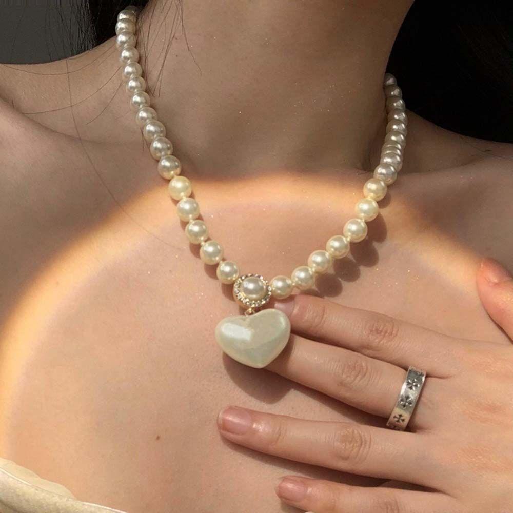 Trendy Gifts Women Neckchain Choker Women Necklace Pearl Necklace Party Jewelry Heart Pearl Pendent
Trendy Gifts Women Neckchain Choker Women Necklace Pearl Necklace Party Jewelry Heart Pearl Pendent