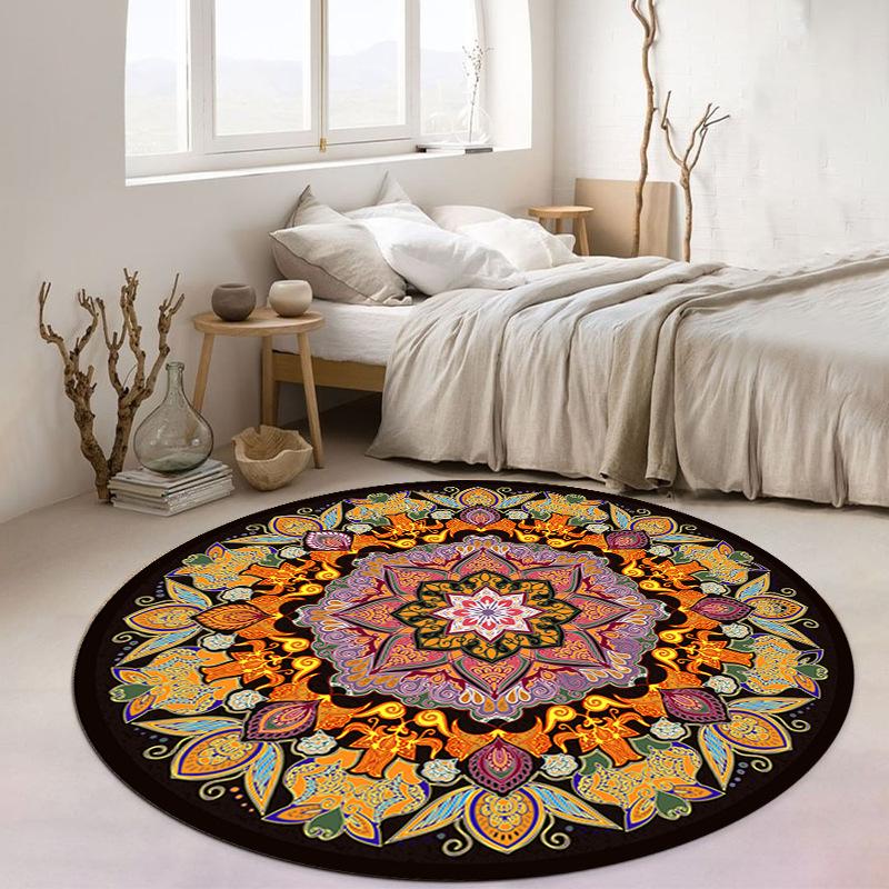 Mandala Round Rug Geometric Floor Carpet Art Deco Circle Mat Traditional Anti Slip Mat Black Area Rugs for Living Room Area Rug 80cmx80cm
Mandala Round Rug Geometric Floor Carpet Art Deco Circle Mat Traditional Anti Slip Mat Black Area Rugs for Living Room Area Rug 80cmx80cm