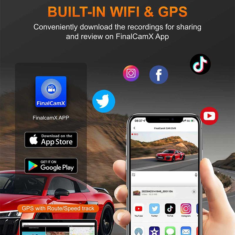 Car DVR Dash Cam GPS WiFi APP Control 4K Driving Recorder Loop Recording Night Vision Wide Angle Video Camera none
Car DVR Dash Cam GPS WiFi APP Control 4K Driving Recorder Loop Recording Night Vision Wide Angle Video Camera none